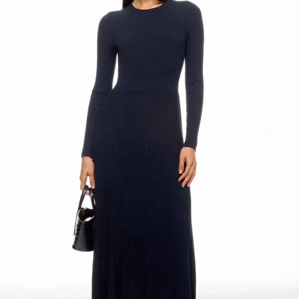 Ann Mashburn Addie Dress Maxi Sweater Dress in Navy, XS